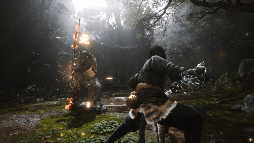 A forest fight in Black Myth: Wukong