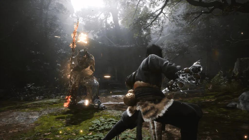Een gevecht in het bos in Black Myth: Wukong