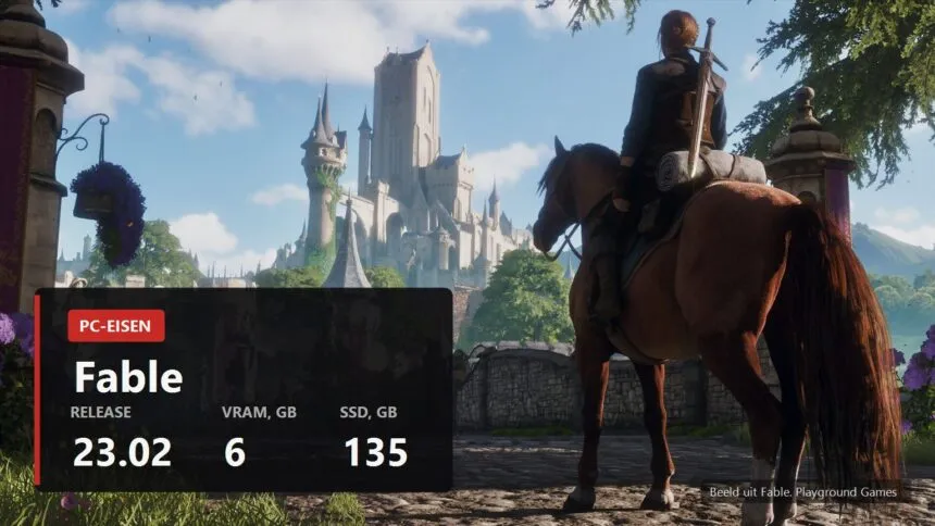 Fable toont zijn pc-eisen: minimaal een RTX 2060, Intel Arc en 12 GB geheugen