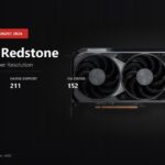 Official Radeon RX 9070 XT render with the number of games supporting AMD FSR 4 and Redstone