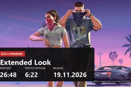 Grand Theft Auto VI official art with a FramesGames caption plate