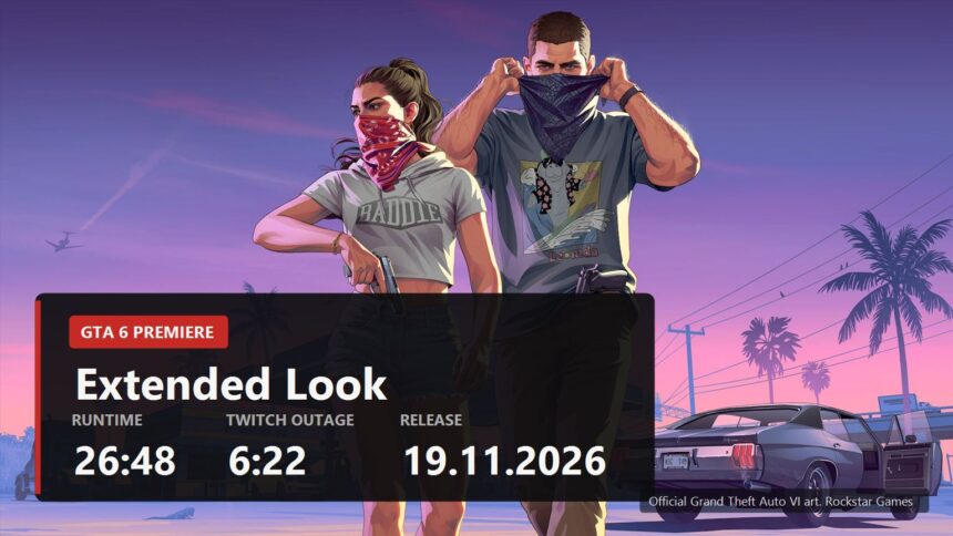 Grand Theft Auto VI official art with a FramesGames caption plate