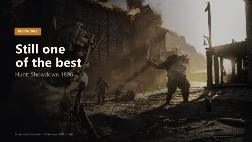 Cover image for the Hunt: Showdown 1896 review with the line still one of the best