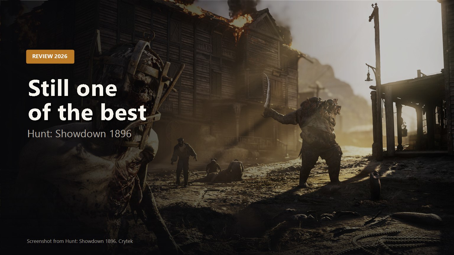 Cover image for the Hunt: Showdown 1896 review with the line still one of the best