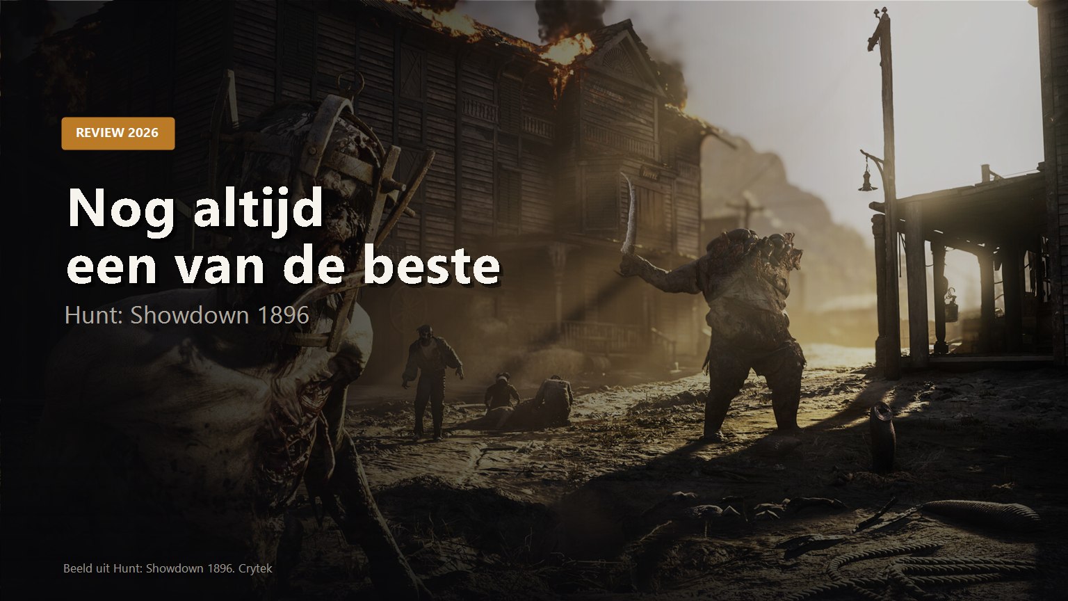 Cover image for the Hunt: Showdown 1896 review with the line still one of the best