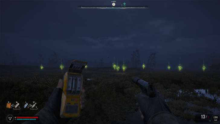 Wandering Lights anomalous area in Zaton seen at night with a detector in hand
