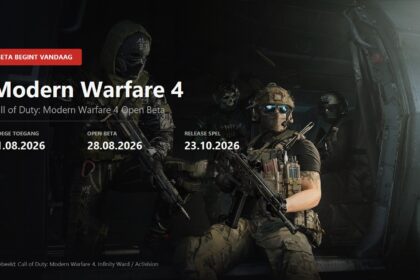 Key visual for the Call of Duty: Modern Warfare 4 open beta showing an operator squad inside a helicopter