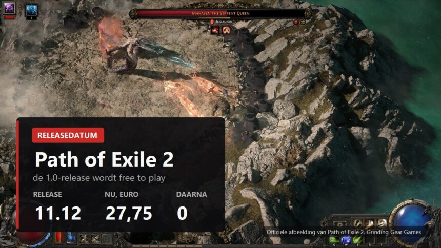 Path of Exile 2 key visual with the 11 December release date over a boss fight