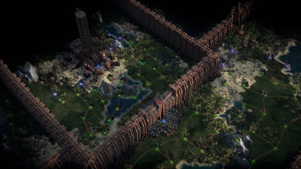 The atlas endgame map screen in Path of Exile 2