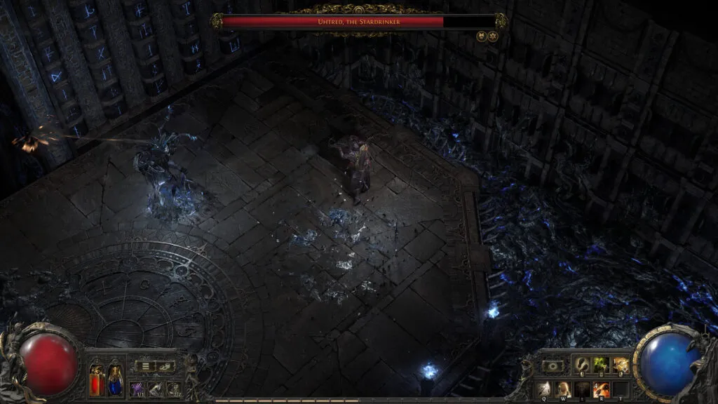 A fight against Uhtred the Stardrinker in Path of Exile 2