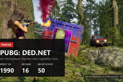 PUBG DED.NET key visual over an official forest screenshot