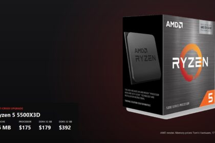 AMD Ryzen 5 5500X3D boxed processor with key figures: 96 MB cache, 175 dollars, DDR4 and DDR5 kit prices