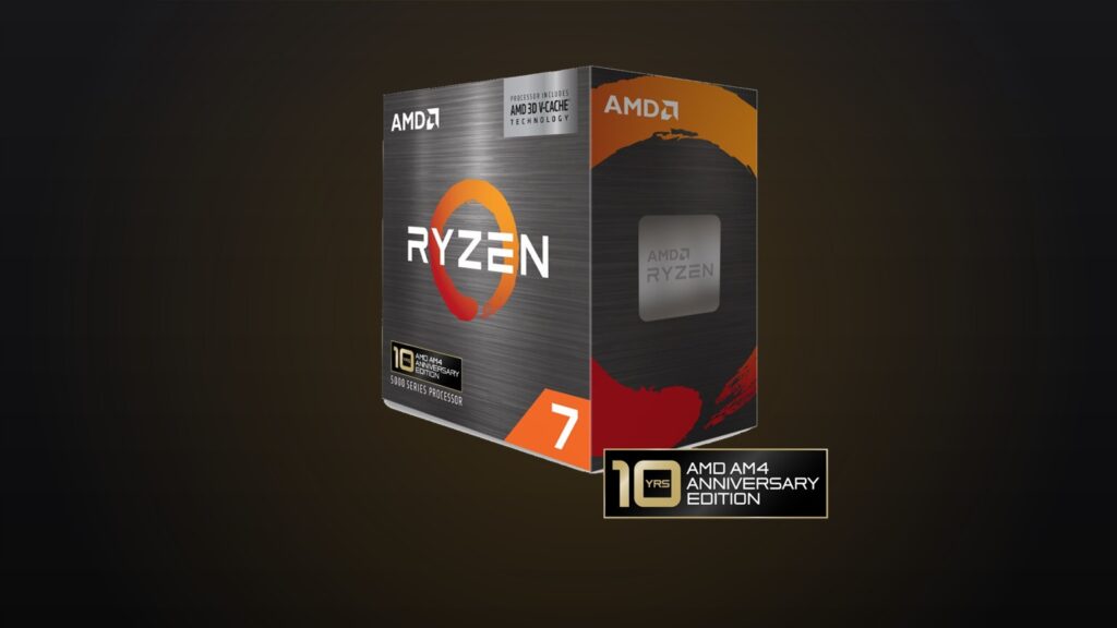 Official AMD render of the Ryzen 7 5800X3D 10th Anniversary Edition box