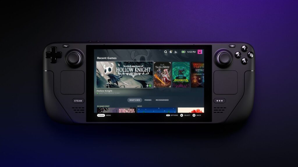 The Steam library on a Steam Deck OLED screen