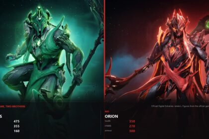 Sirius and Orion from Warframe, official renders and stats