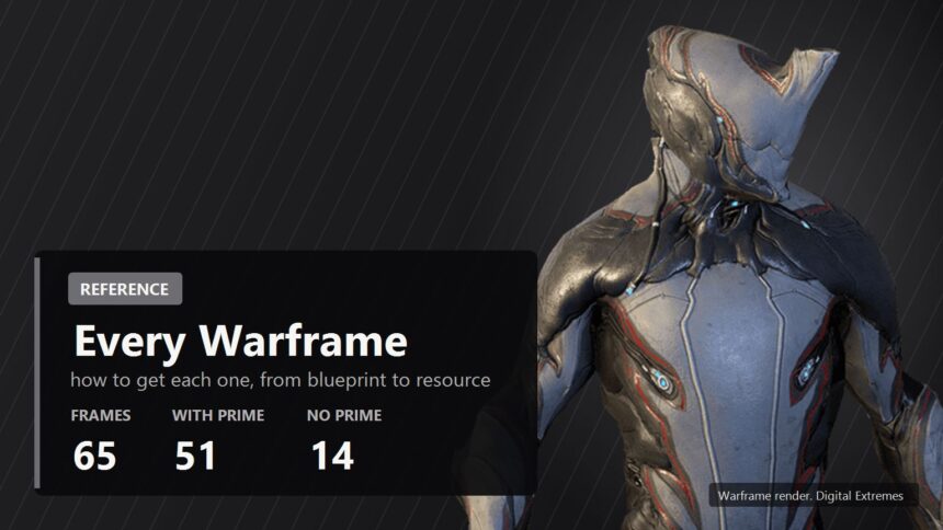 Official Warframe render with a FramesGames caption plate