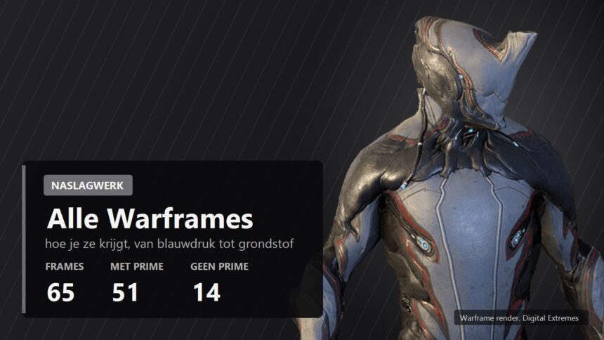 Official Warframe render with a FramesGames caption plate