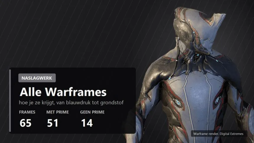 Official Warframe render with a FramesGames caption plate