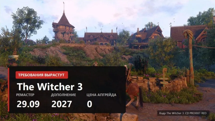 Ведьмак 3 Remastered: CDPR назвала требования, минимум это Windows 11, SSD и 12 ГБ