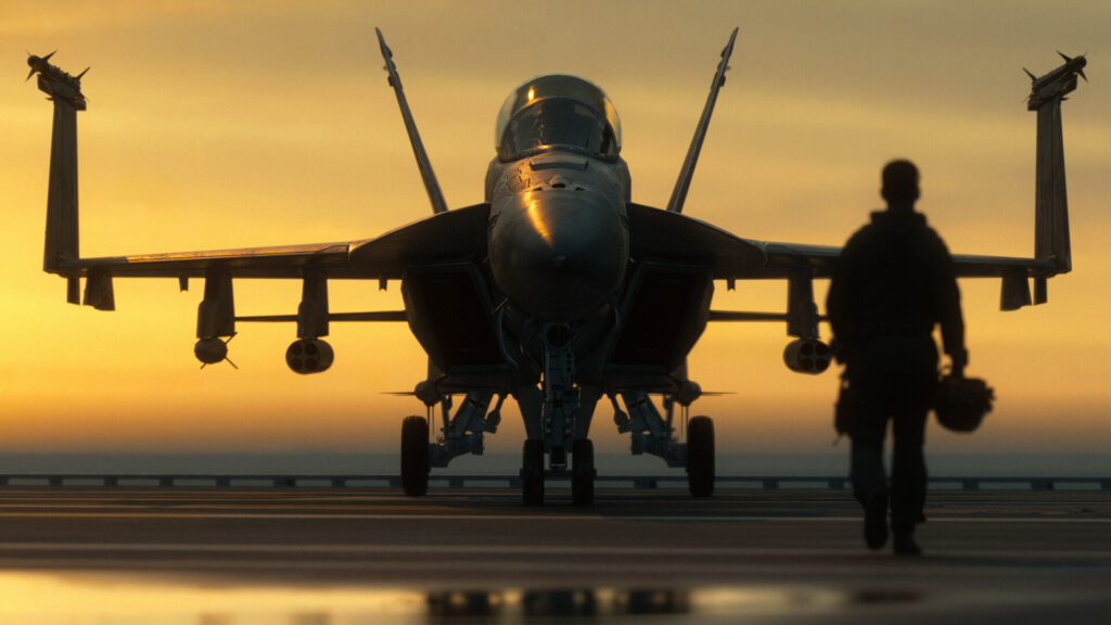 Battlefield 6 jet on an aircraft carrier deck