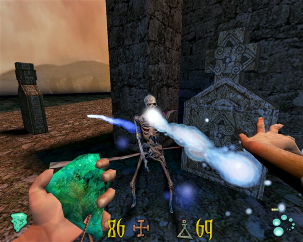 Spell against a skeleton in Clive Barker's Undying