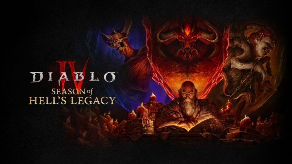 Diablo IV Season of Hell's Legacy key art with Deckard Cain