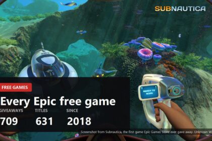 A Subnautica underwater scene with the Epic giveaway totals over it