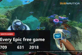 A Subnautica underwater scene with the Epic giveaway totals over it