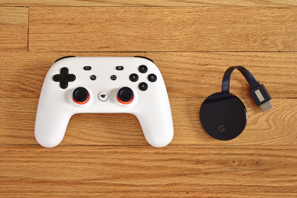 Google Stadia controller and Chromecast Ultra