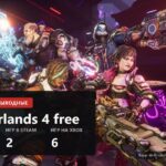 The four Borderlands 4 Vault Hunters firing, with the free weekend figures over the frame