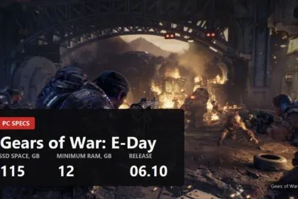 Gears of War: E-Day final PC requirements: ray tracing and a 115 GB SSD