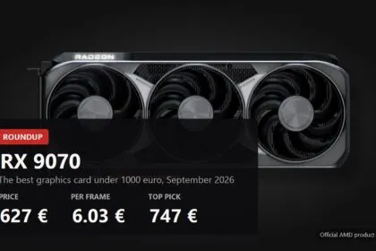 The best graphics card under 1000 euro in September 2026: RX 9070 at 627