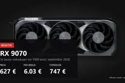 De beste videokaart tot 1000 euro in september 2026: RX 9070 voor 627