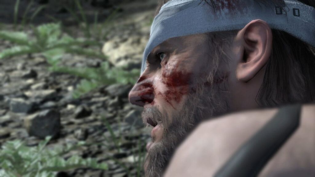 Close-up van Snake in Metal Gear Solid V