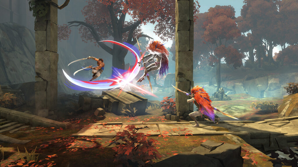 A duel on a terrace overlooking the city in Prince of Persia: The Lost Crown