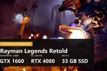 Системные требования Rayman Legends Retold: от GTX 1660 до RTX 4080 для 4K
