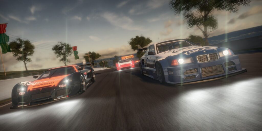 Race cars at sunset in Shift 2 Unleashed