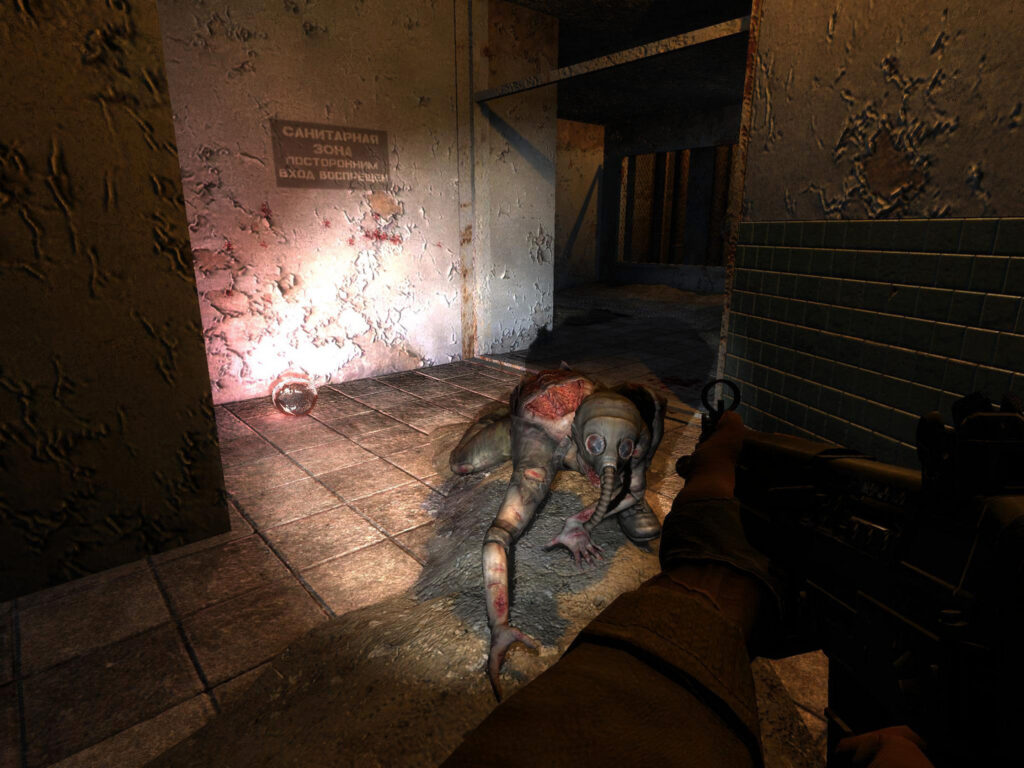 Shadow of Chernobyl dead snork in a laboratory