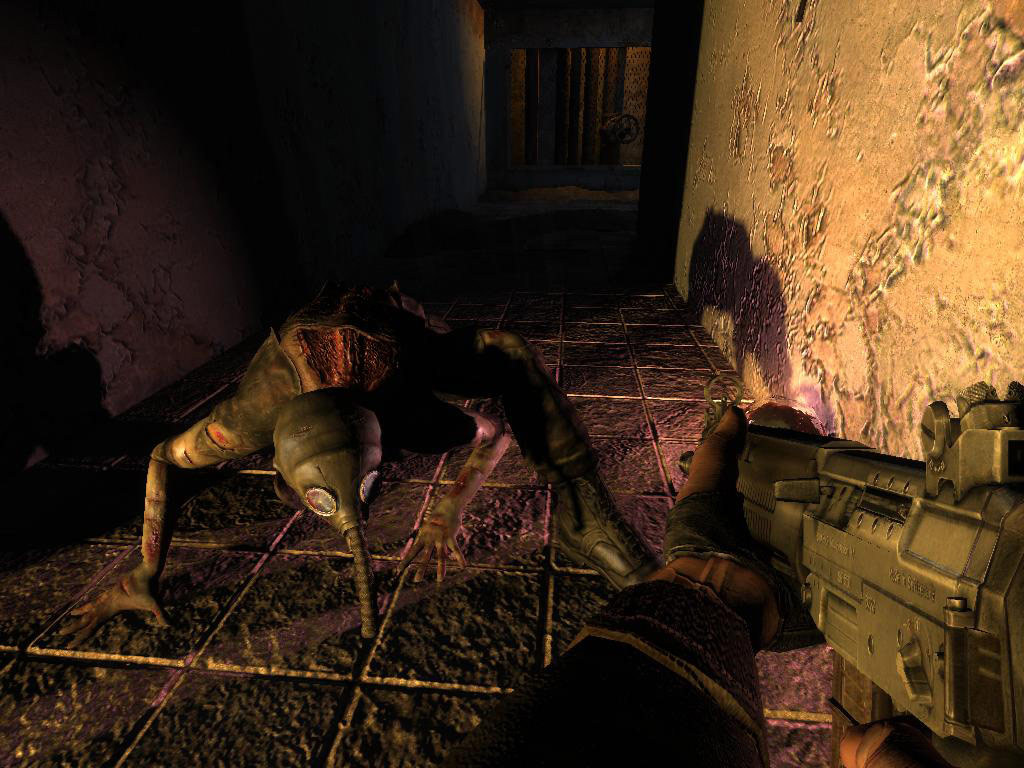 Shadow of Chernobyl snork in a tunnel