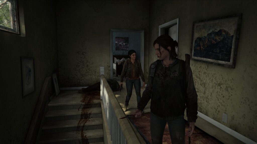 Ellie and Dina on the stairs