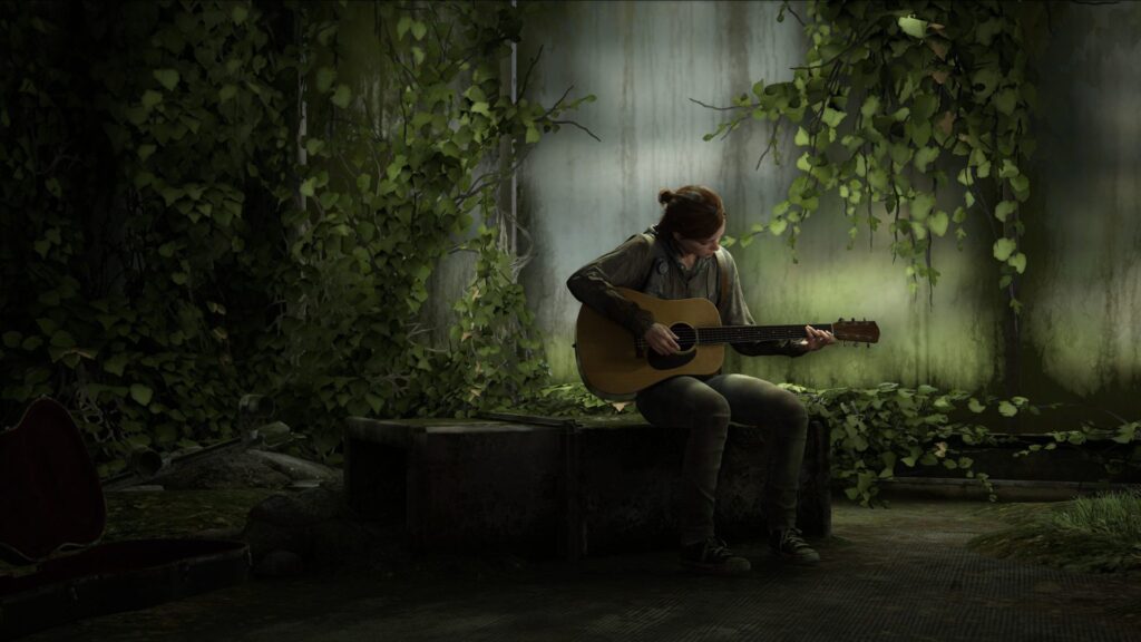 Ellie playing the guitar