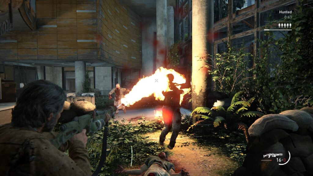 A fight with a flamethrower