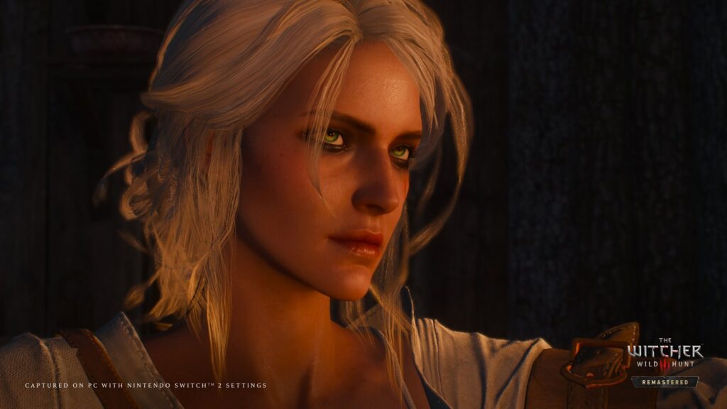 Ciri in The Witcher 3 Remastered captured with Switch 2 settings