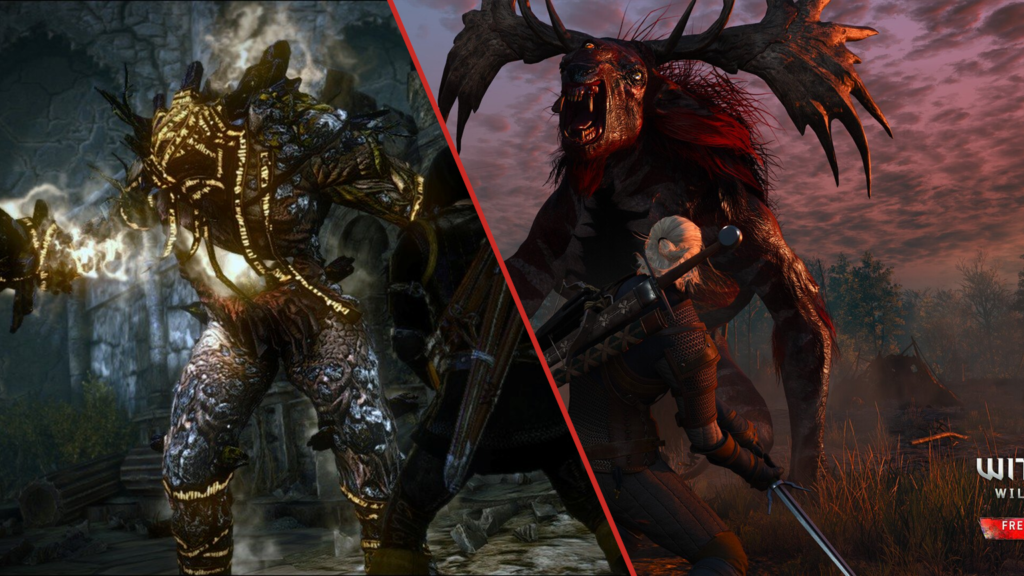 The Witcher 2 next to The Witcher 3