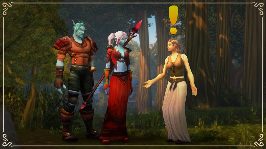 Quest giver talking to players in World of Warcraft Forever