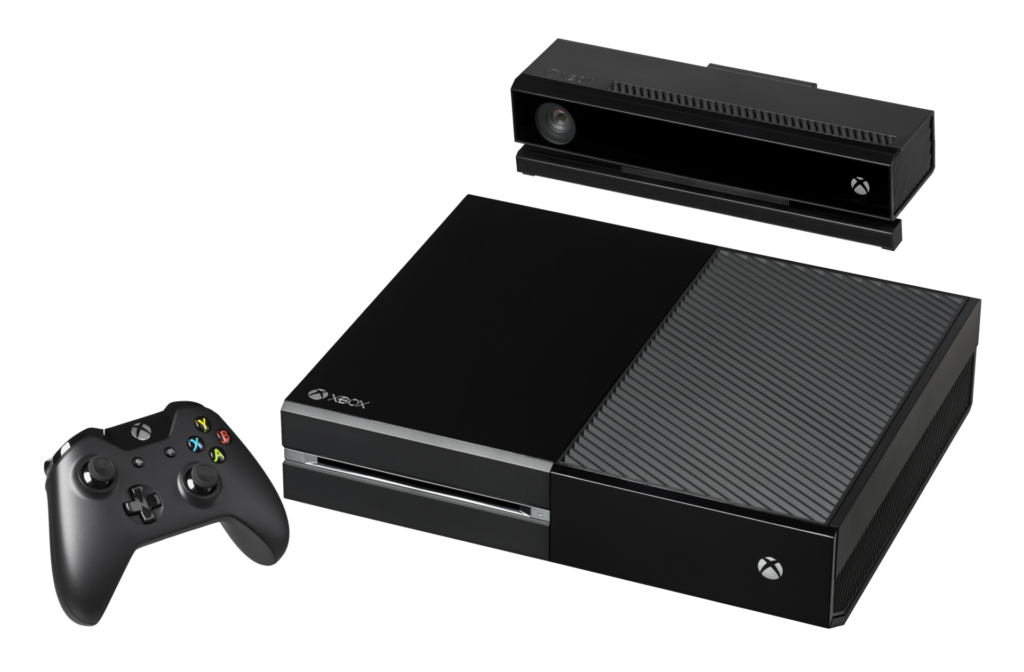 Microsoft Xbox One console with the Kinect sensor