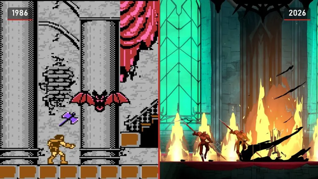 The first Castlevania from 1986 and Castlevania: Belmont's Curse from 2026