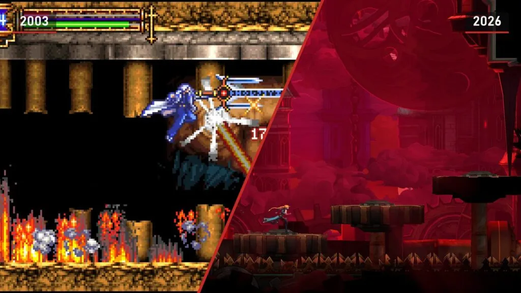 Castlevania: Aria of Sorrow from 2003 and Castlevania: Belmont's Curse from 2026