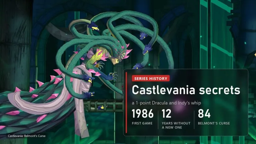 Rose Belmont faces a Medusa boss in Castlevania: Belmont's Curse