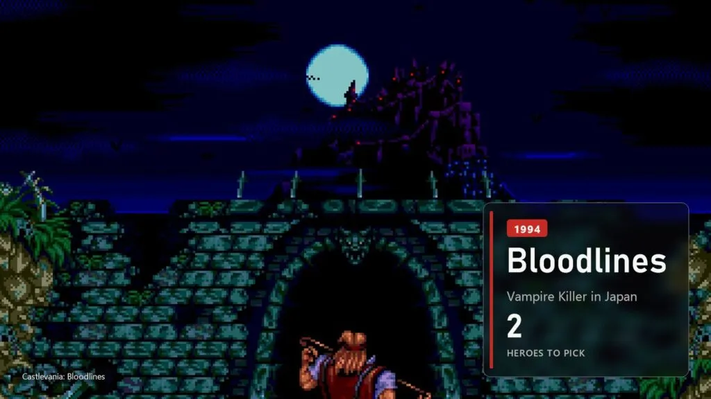 John Morris looks at Dracula's castle in Castlevania: Bloodlines